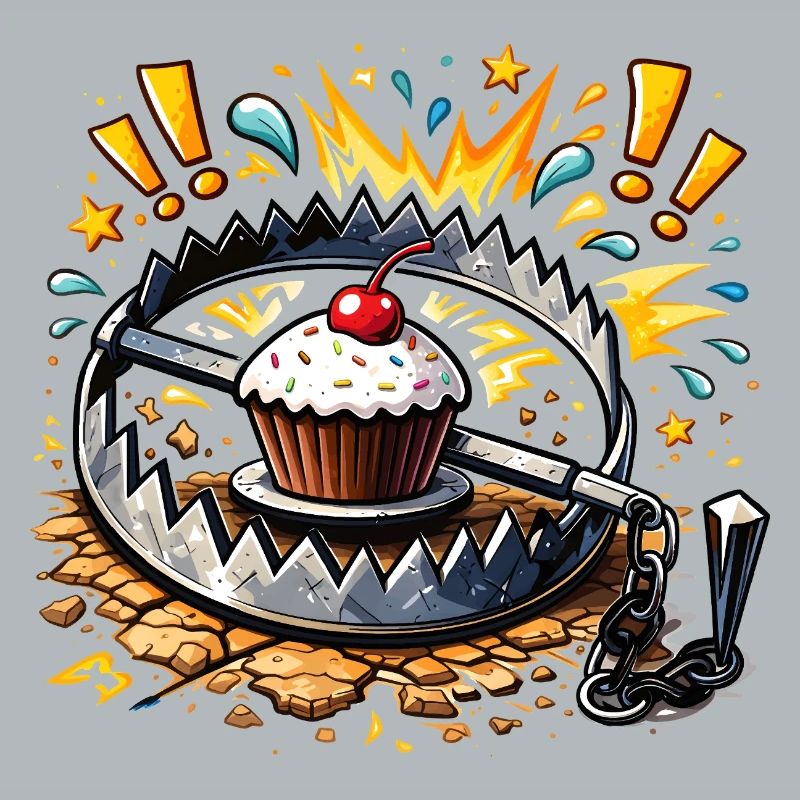 Illustration de cupcake mignon dans un piège