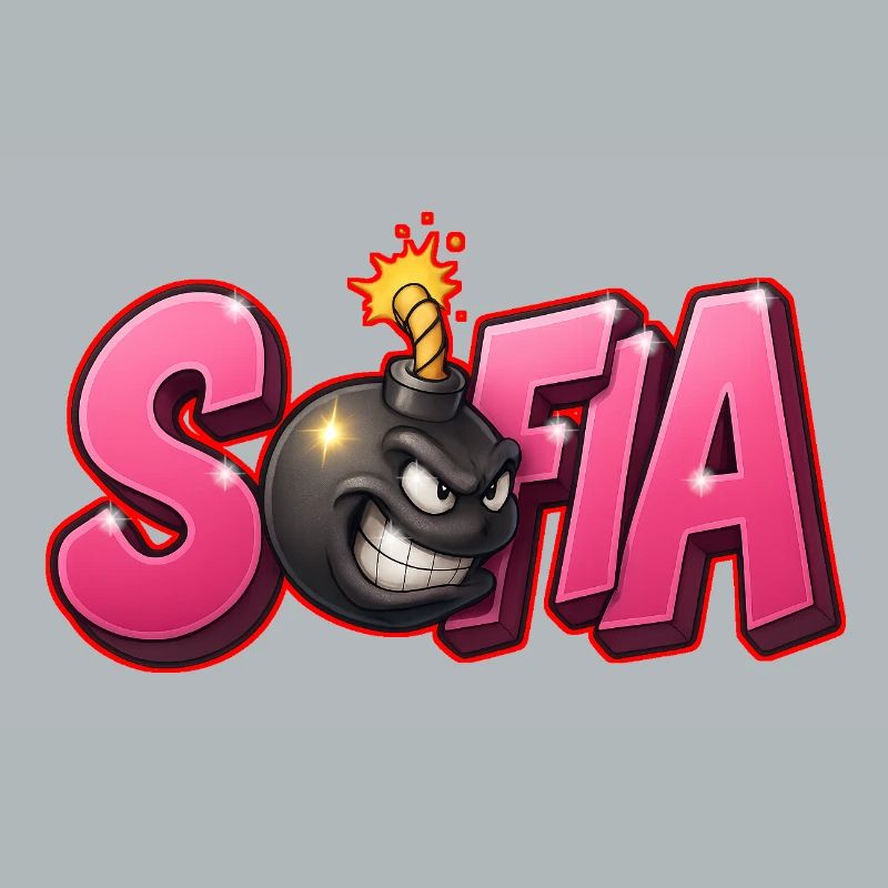 Sofia Graffiti Name Bomb Graffité 3D