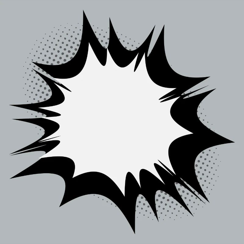 Comic speech bubble explosion