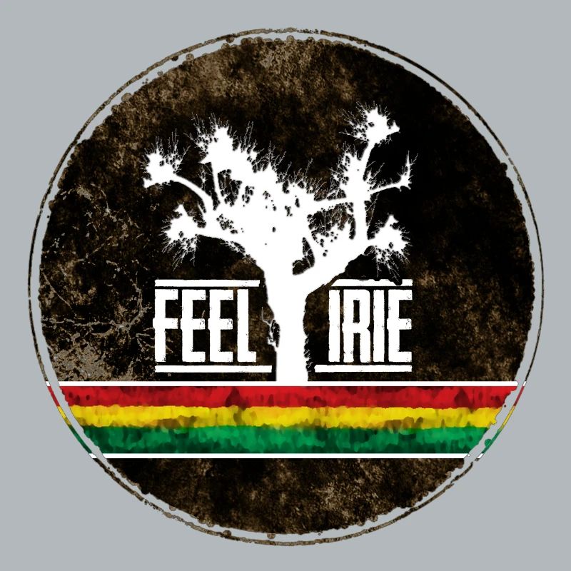 Feel Irie Tree avec des rayures reggae