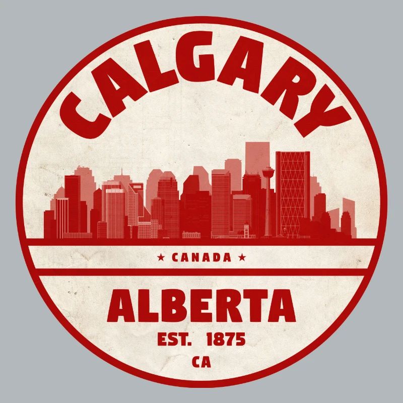 Calgary Skyline Vintage Abzeichen Alberta