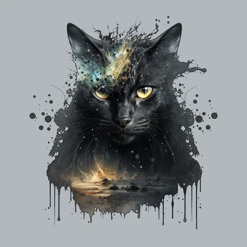 Chat noir dans la conception de l’espace