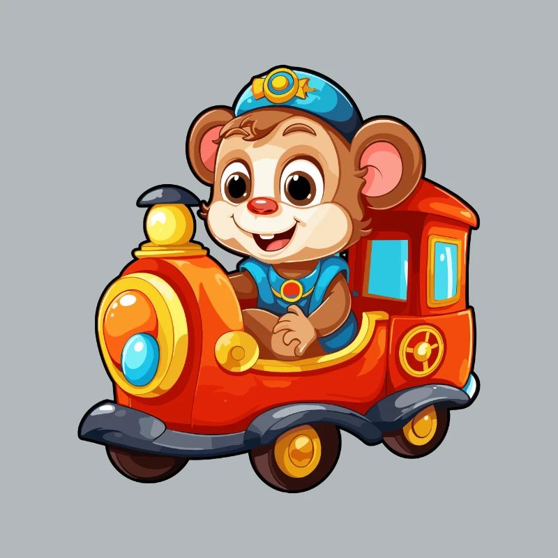 Chemin de fer des singes Chimpanzé Monkey Rides Railroad