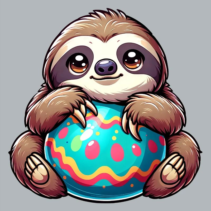 Easter Sloth: Hug and Easter Egg