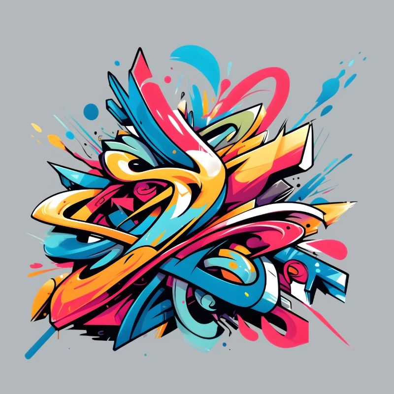 Coole bunte dynamische Graffiti-Illustration