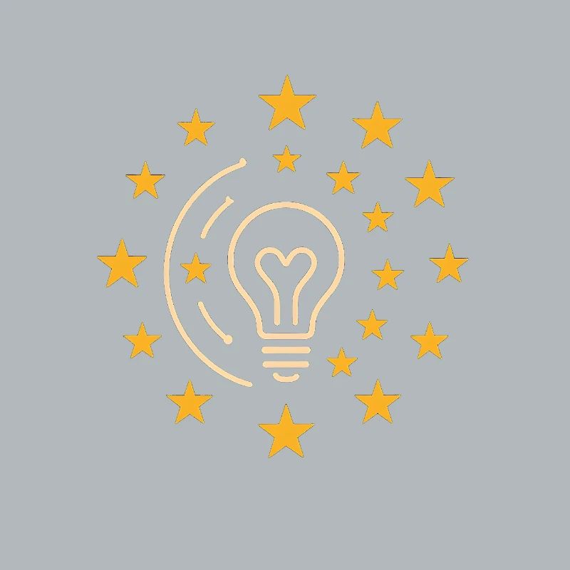 Creative light bulb with star wreath