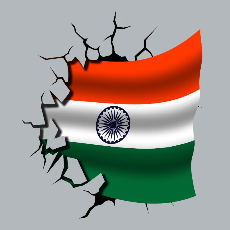 Drapeau de l’Inde - Inde - Drapeau Broken Design