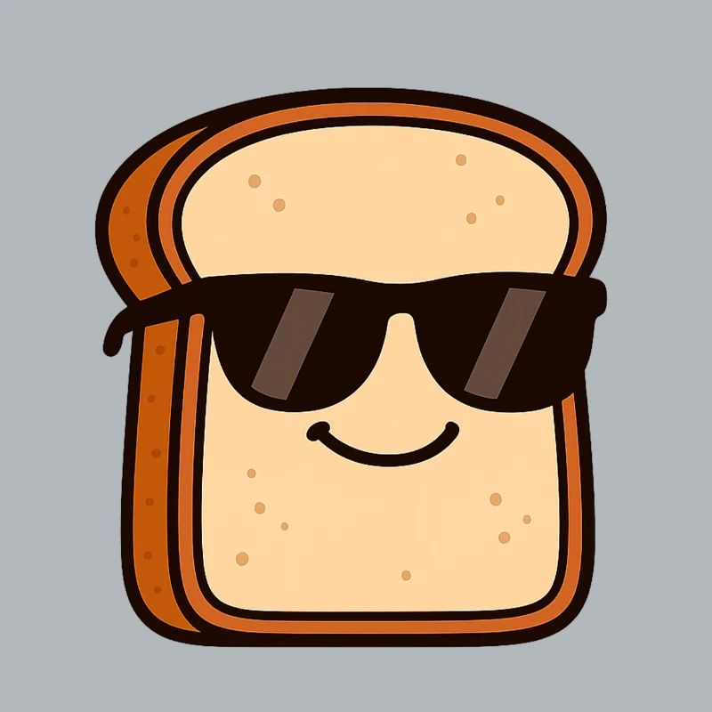 Cool bread with sunglasses