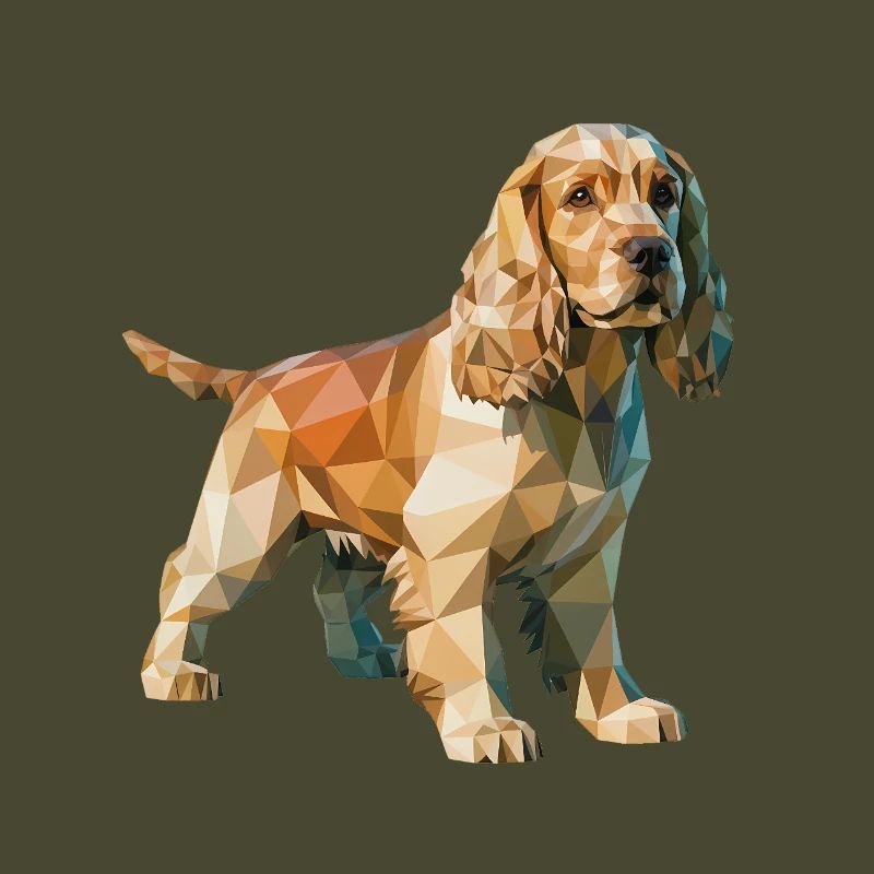 Cocker Spaniel - Cooles Low-Poly-Logo