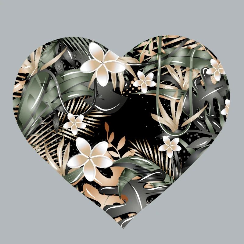 Exotic jungle heart with tropical pattern
