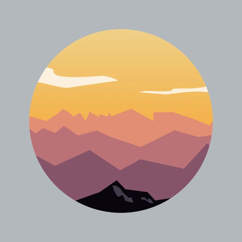 Circle Sunset Mountain Gradient