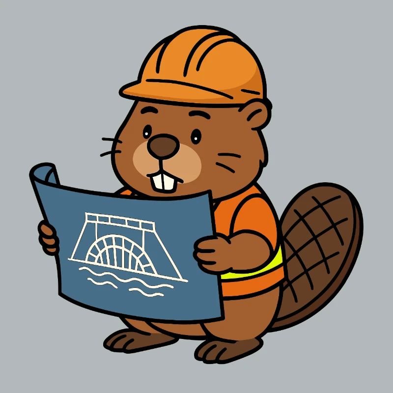 Beaver Ouvrier du bâtiment Bob Maître constructeur Plan Construction Barrage