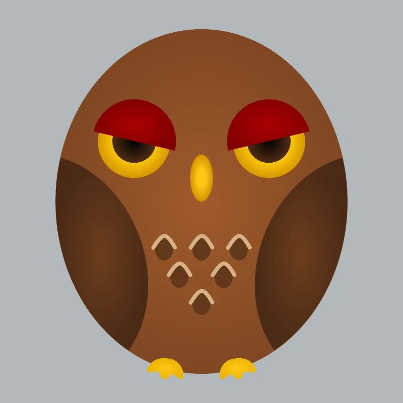 Grumpy Owl Silhouette
