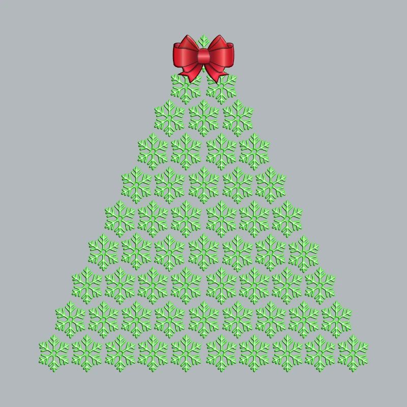 Snowflake Christmas tree with bow