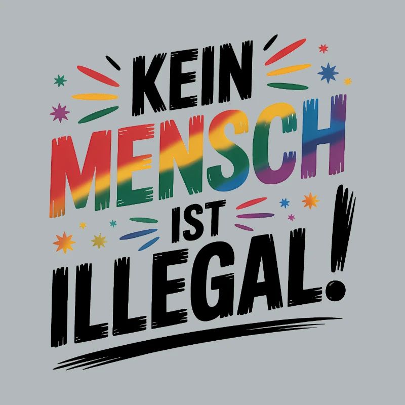 No One Is Illegal - Cool Pride Logo