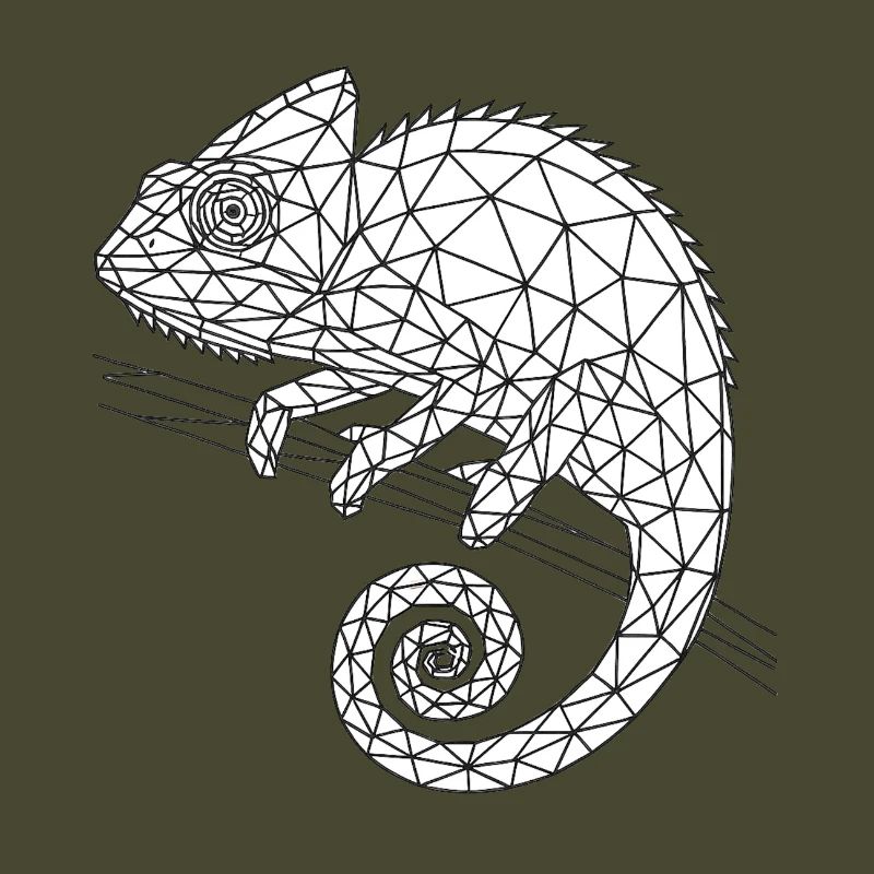 Geometric Chameleon Wireframe