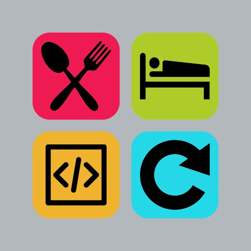 Eat Sleep Code Repeat Funny Quote Dev