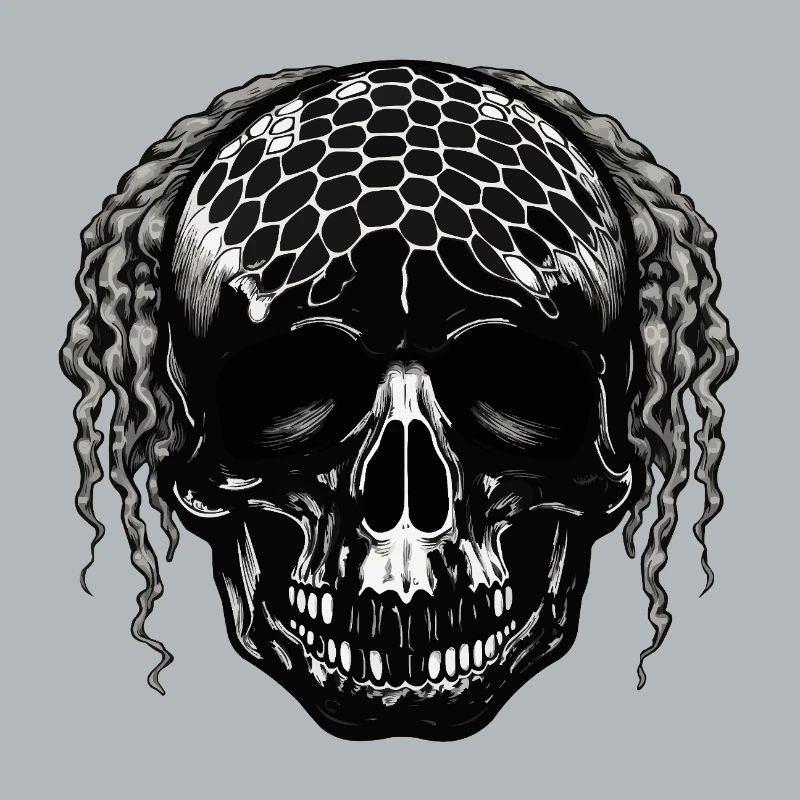 Skull with Mesh Pattern Dreadlocks