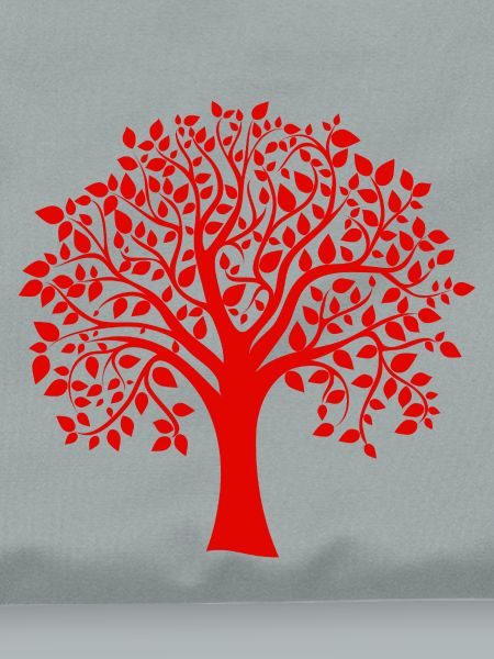 Rote Jumbo-Baum-Print-Silhouette