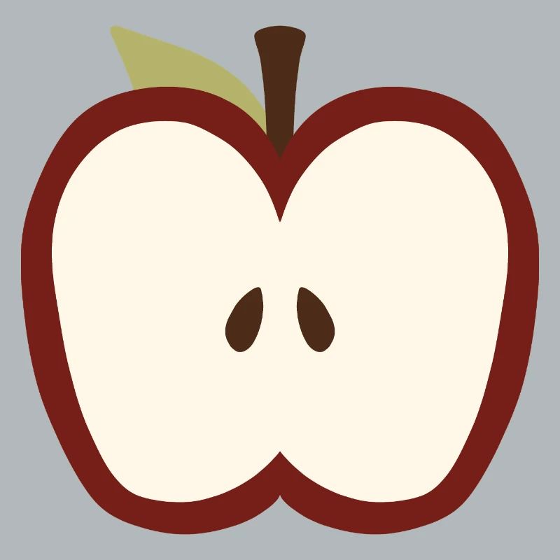 Cute Half-Apple Face Emblem