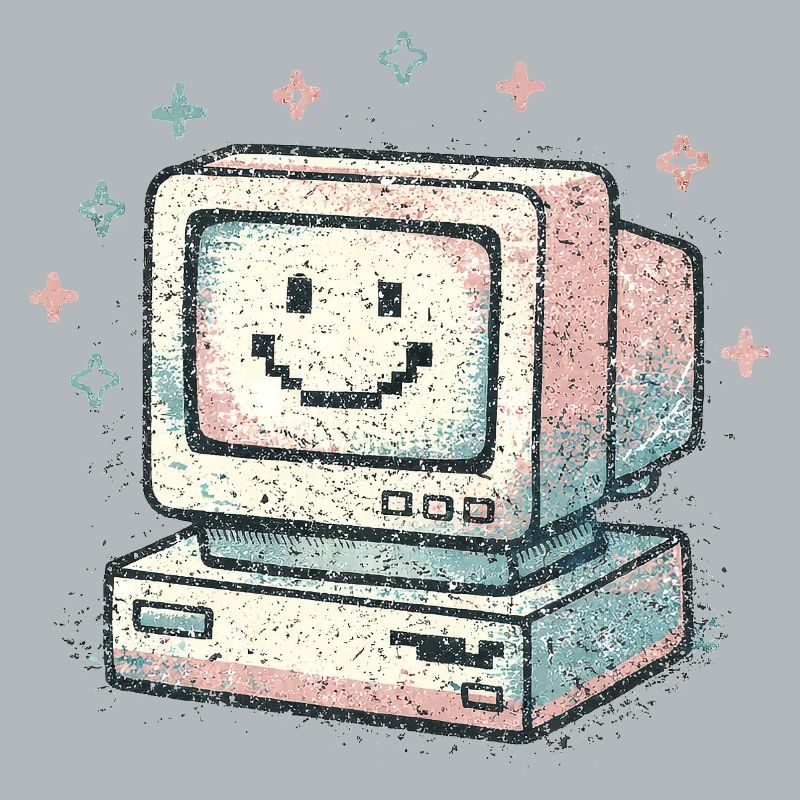 Cute Retro Computer Vintage 80s Tech Style