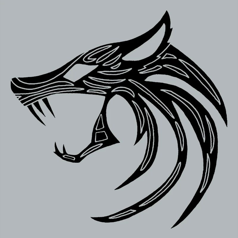 Schwarzer dämonischer Wolf