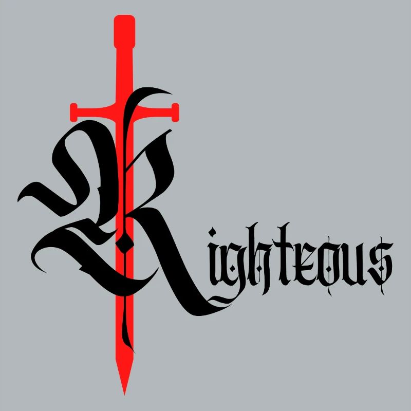 Conception gothique vertueuse avec épée avec texte noir