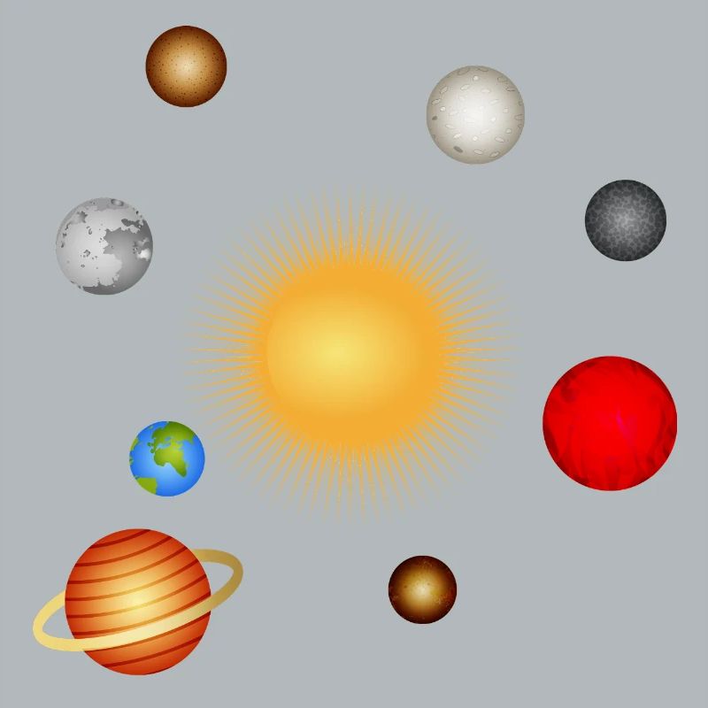 Luminous planetary system with sun and planets