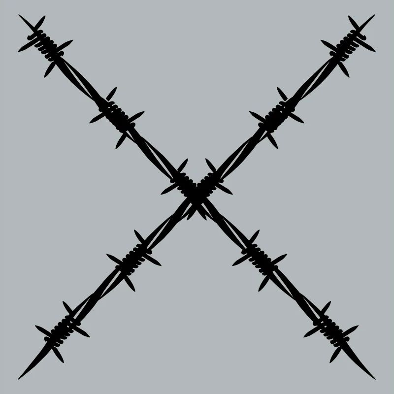 Barbed wire crossed