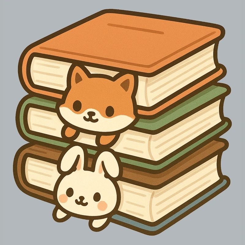 Kawaii Book Stack Duo