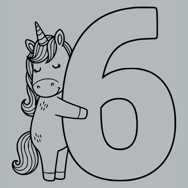 Licorne avec illustration de dessin animé numéro 6