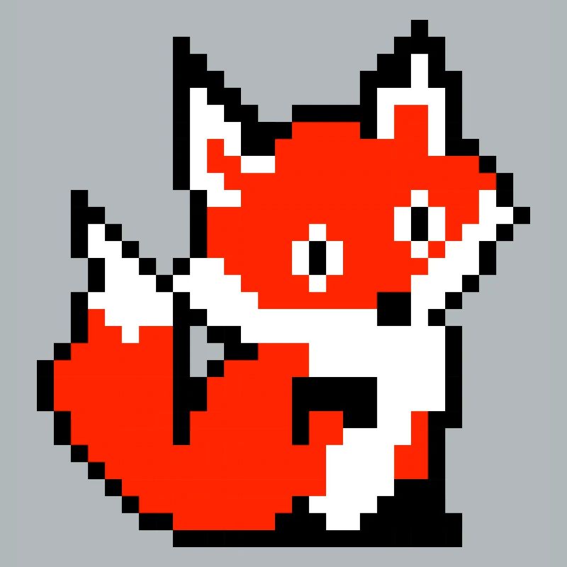 Fox Fox Paw rétro conception de chemise de pixel
