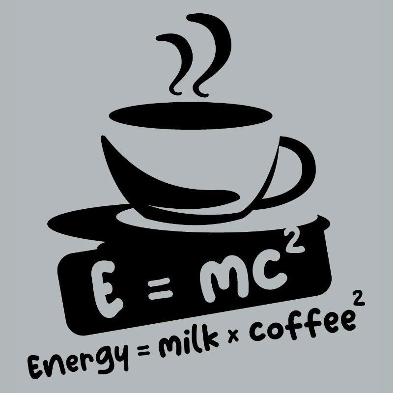 E=mc2 Coffee Funny Sayings Einstein Cafe Logo