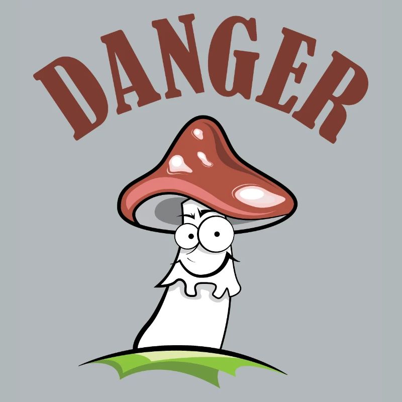 Toadstool danger symbol comic funny
