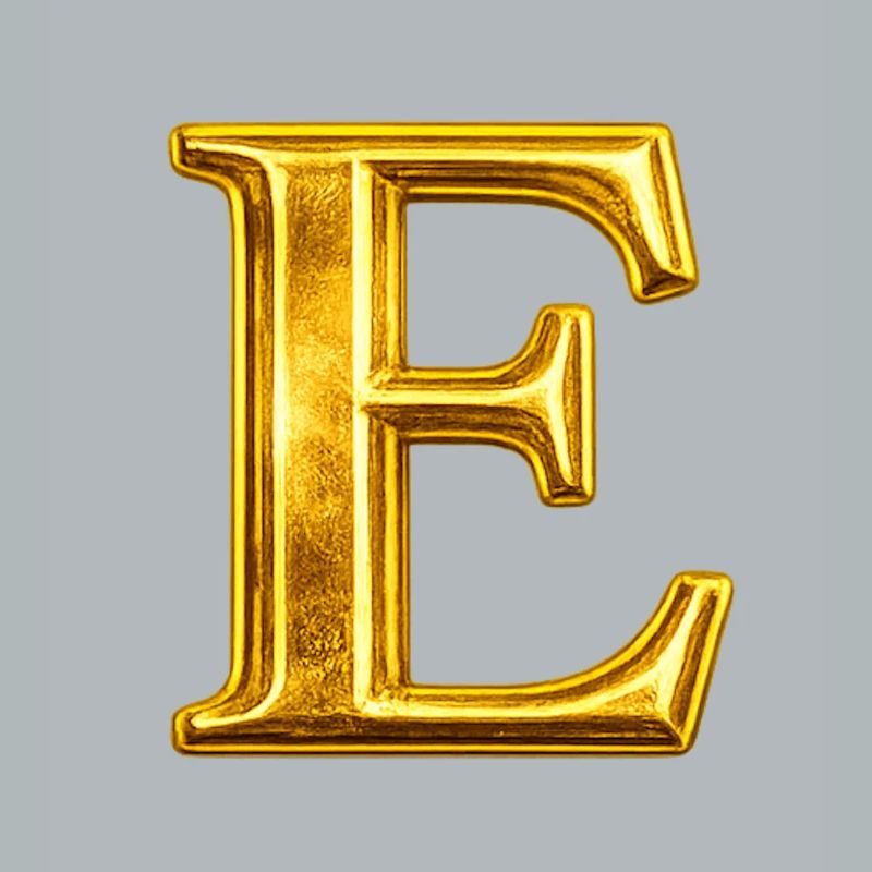 Goldenes E Monogramm-Design