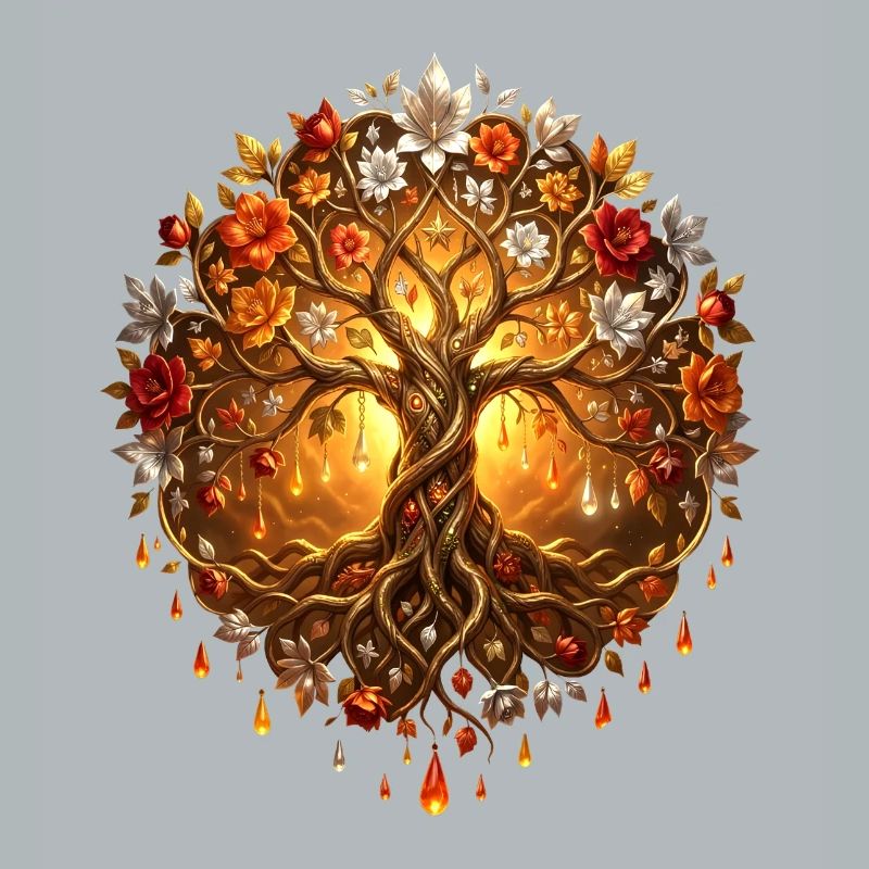 Fire Tree in Mandala