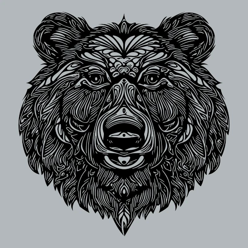 Cute shaggy bear's head