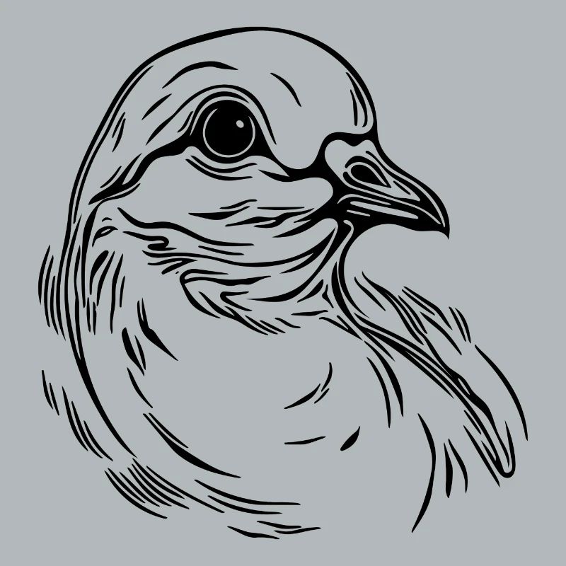 Élégante tête de colombe dans les lignes de style tatouage