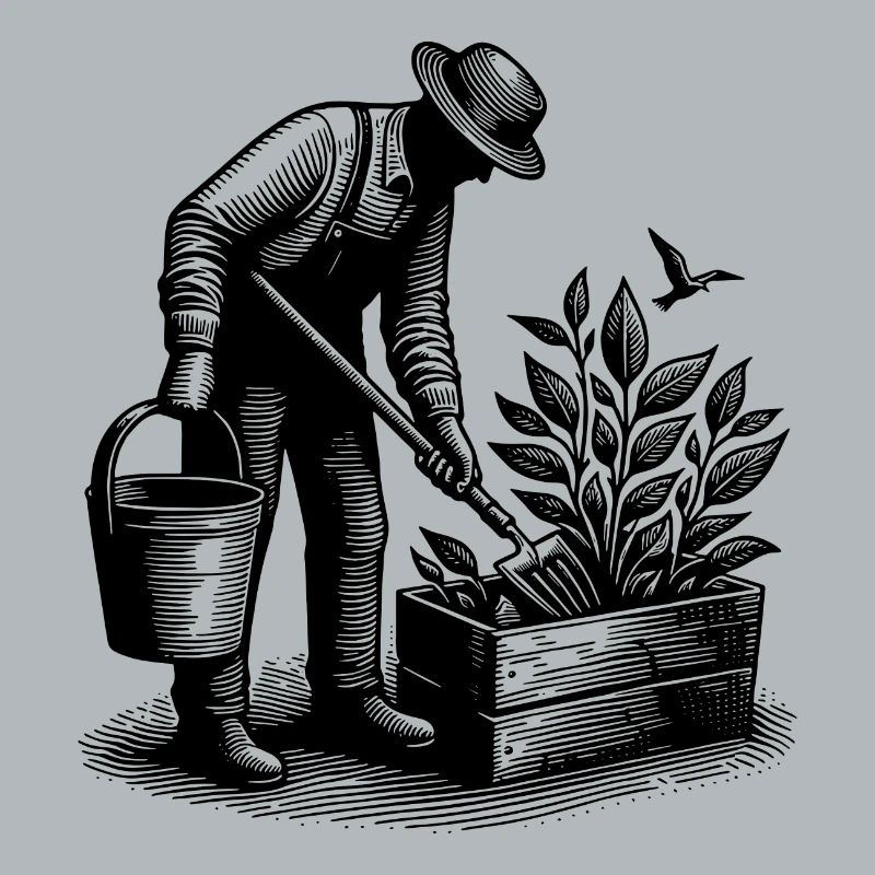 Hobbygärtner bei Gartenarbeit