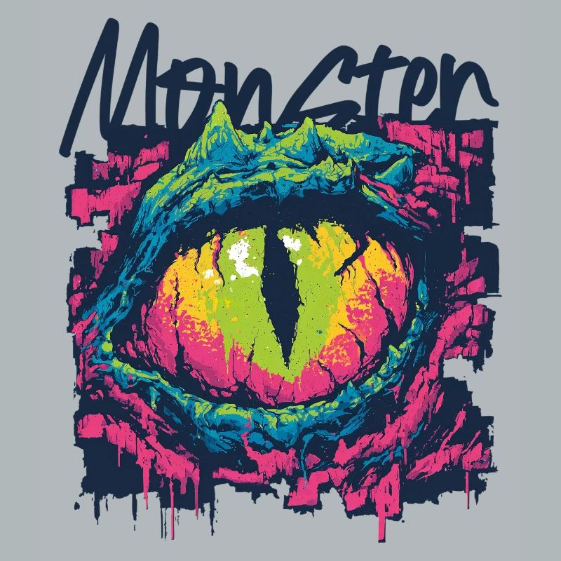 Neon-Drachenaugen-Graffiti