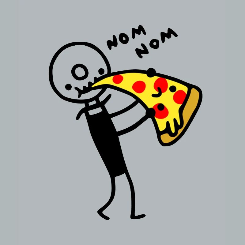 Pizza cutter eats pizza
