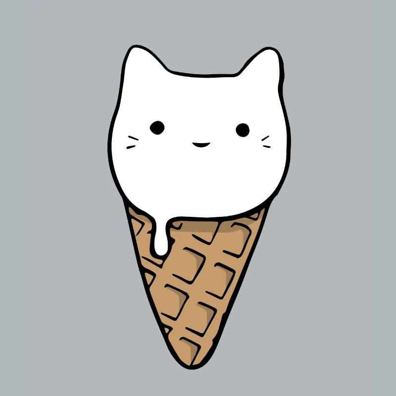 Crème glacée de chat mignon