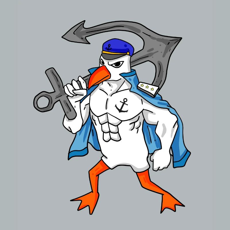 Möwe mit Anker