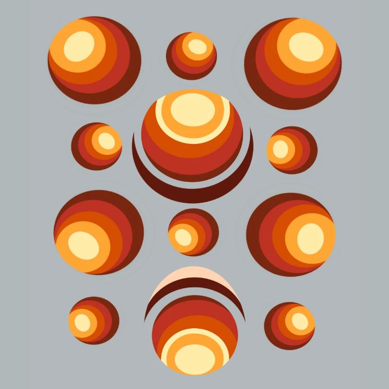 Retro Circle Pattern 70s Crescent