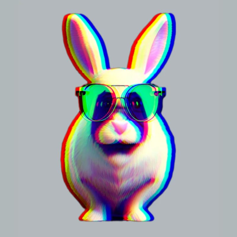 cool rabbit - glitch effect rabbit