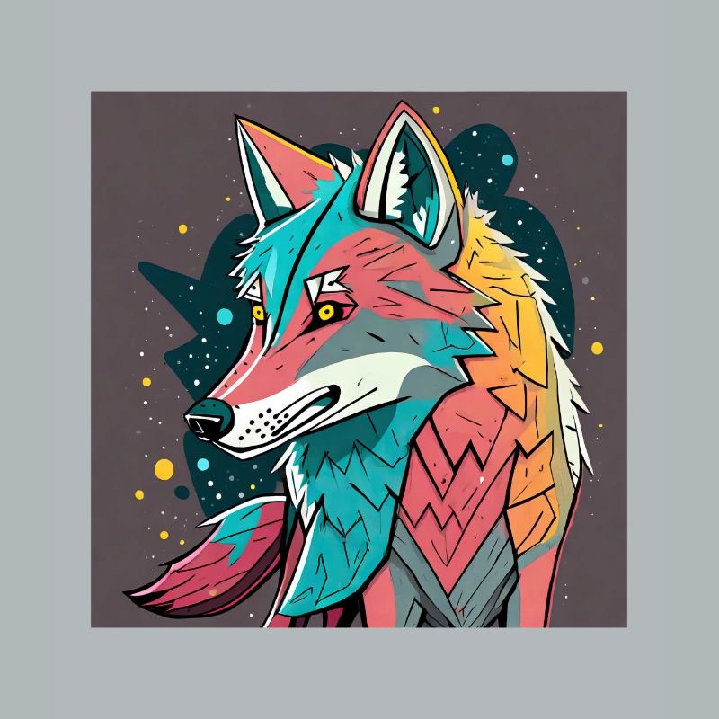Geometrischer Wolf Farbexplosion