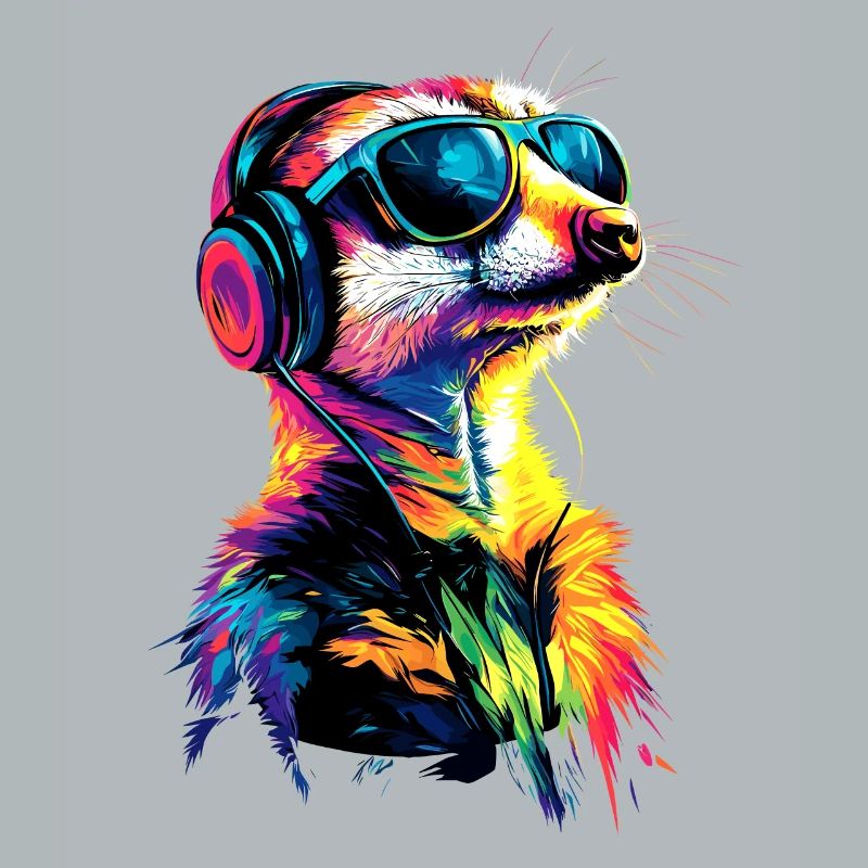 Erdmännchen Sonnenbrille Bunt Süßes Erdmännchen