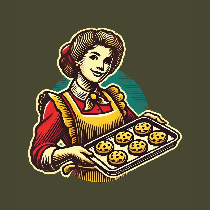 Nostalgic baker with biscuits motif