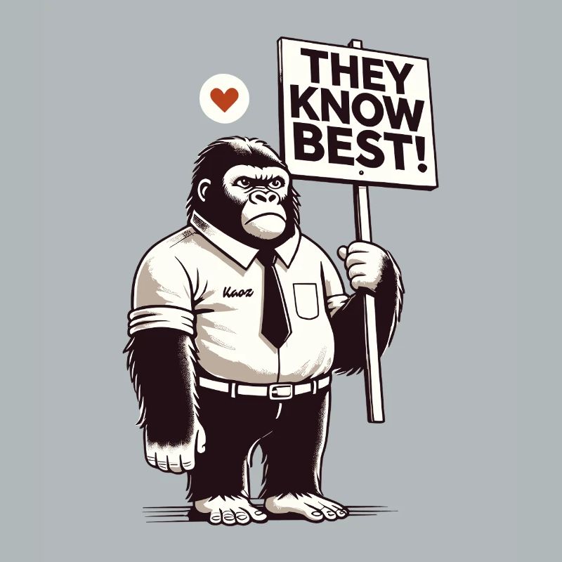Good gorilla with shield: You know better!