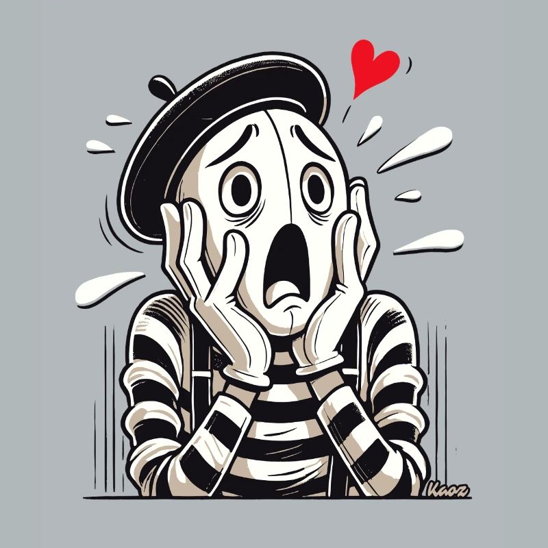 Dramatischer Pantomime – Liebe oder Verzweiflung?